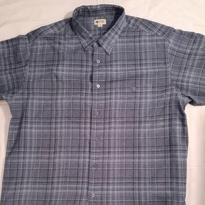 Haggar Polyester Gray Button-Down Shirt Adult XXL
